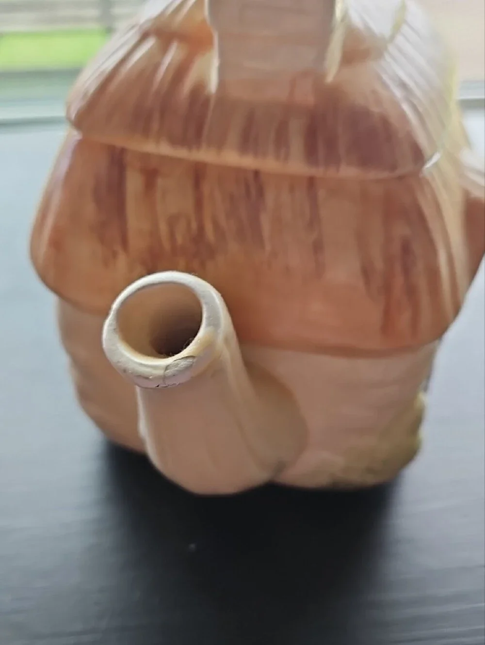 Cottage House Ceramic Teapot - Brown & Cream